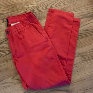 Gap lived in tapered khaki 31/30 red orange chino faded red dust color